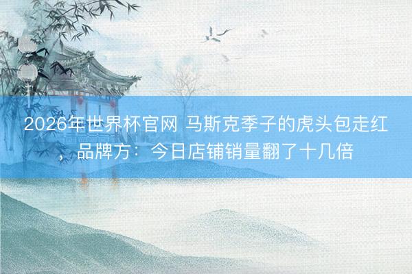 2026年世界杯官网 马斯克季子的虎头包走红,品牌方:今日店铺销量翻了十几倍
