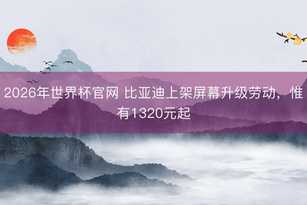 2026年世界杯官网 比亚迪上架屏幕升级劳动，惟有1320元起