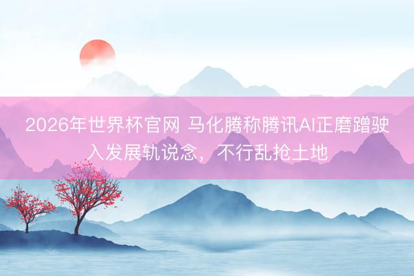 2026年世界杯官网 马化腾称腾讯AI正磨蹭驶入发展轨说念，不行乱抢土地