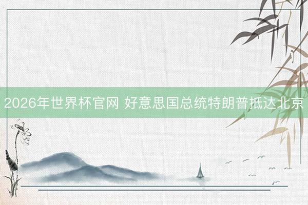 2026年世界杯官网 好意思国总统特朗普抵达北京