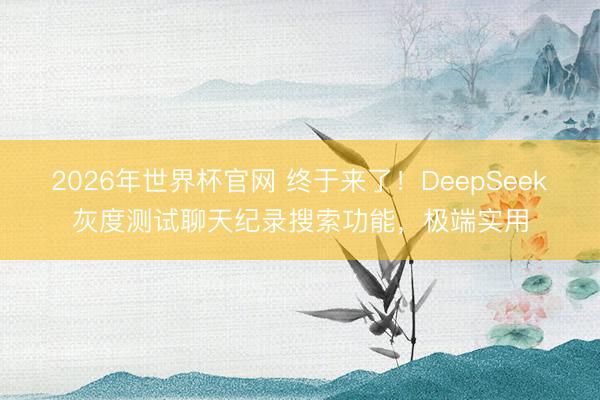 2026年世界杯官网 终于来了！DeepSeek灰度测试聊天纪录搜索功能，极端实用