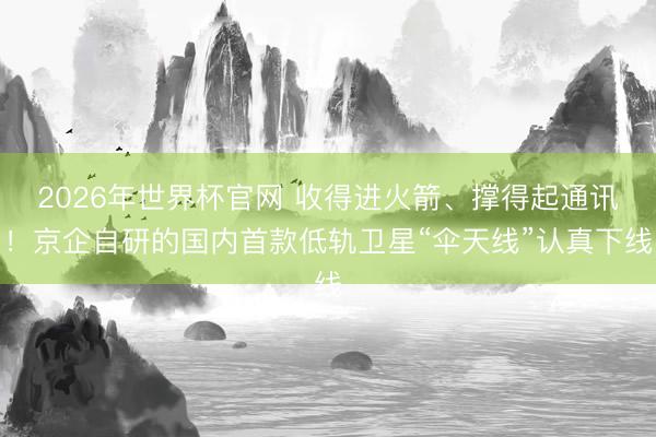 2026年世界杯官网 收得进火箭、撑得起通讯！京企自研的国内首款低轨卫星“伞天线”认真下线