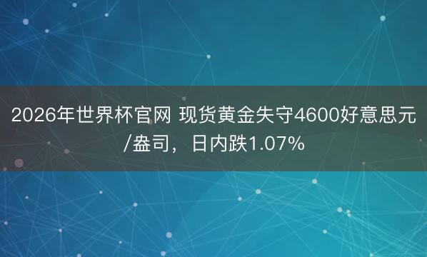 2026年世界杯官网 现货黄金失守4600好意思元/盎司,日内跌1.07%