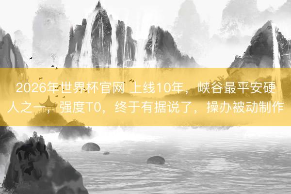 2026年世界杯官网 上线10年，峡谷最平安硬人之一，强度T0，终于有据说了，操办被动制作